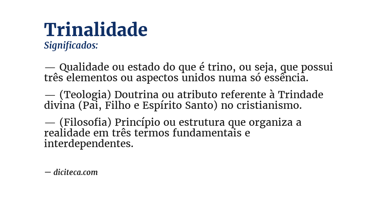 Significado de trinalidade