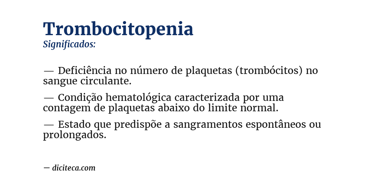 Significado de trombocitopenia
