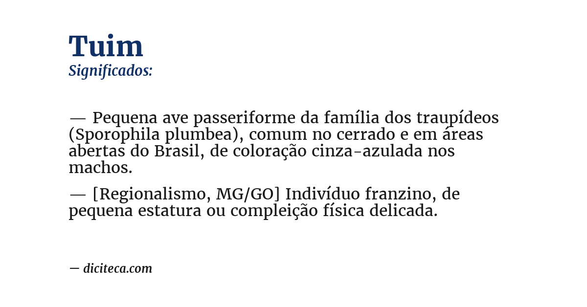 Significado de tuim