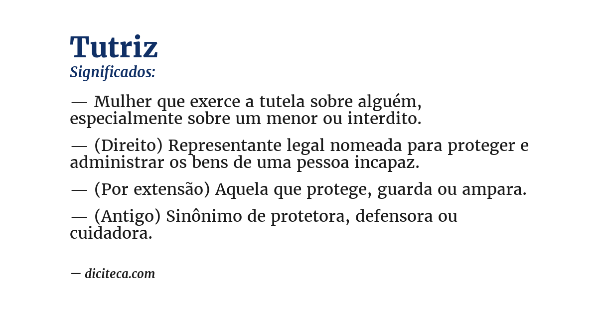 Significado de tutriz