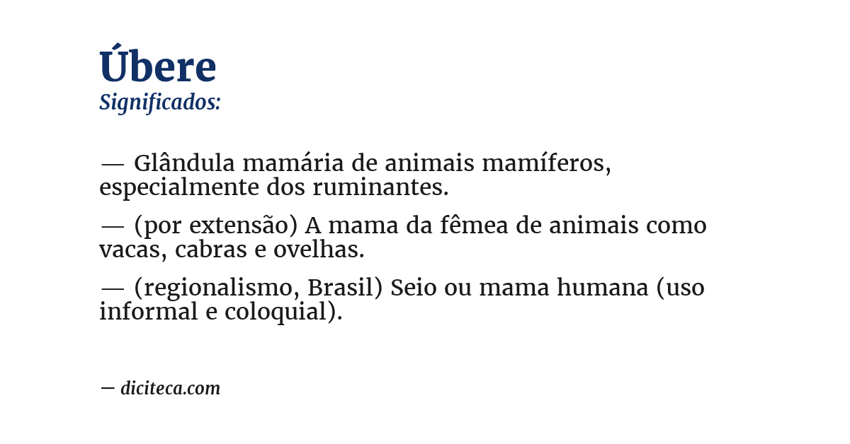 Significado de úbere