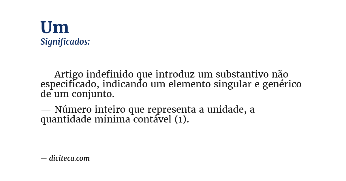 Significado de um
