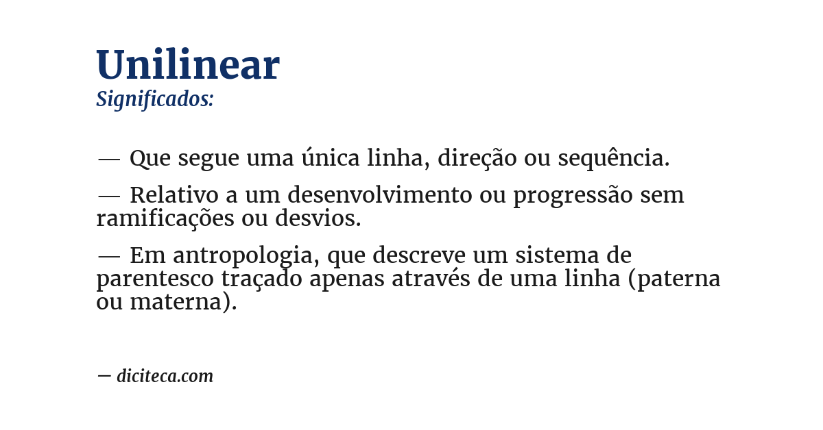 Significado de unilinear