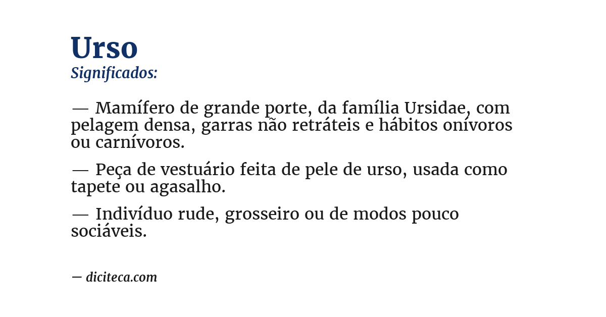 Significado de urso