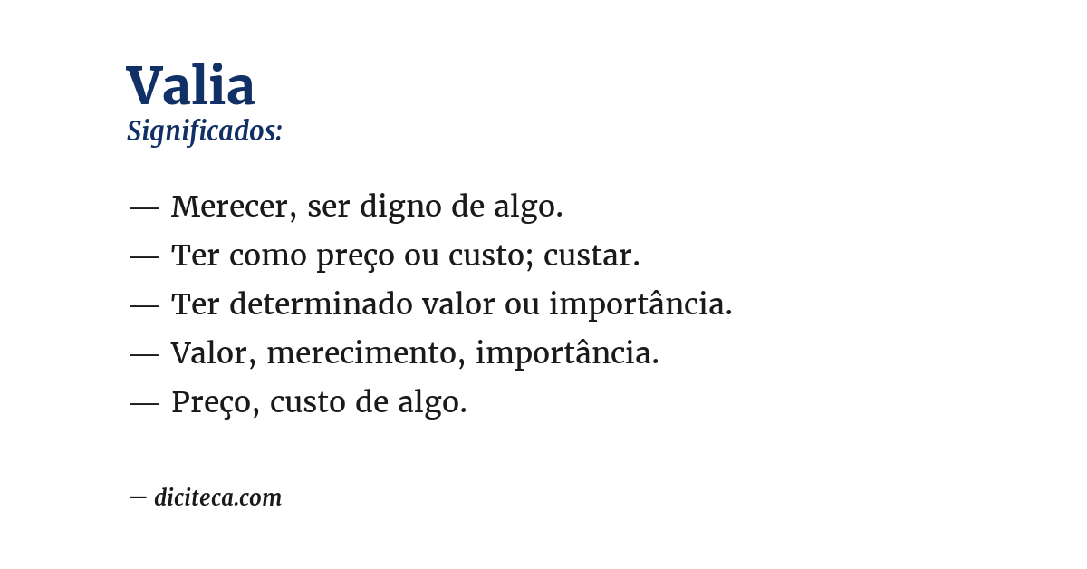 Significado de valia