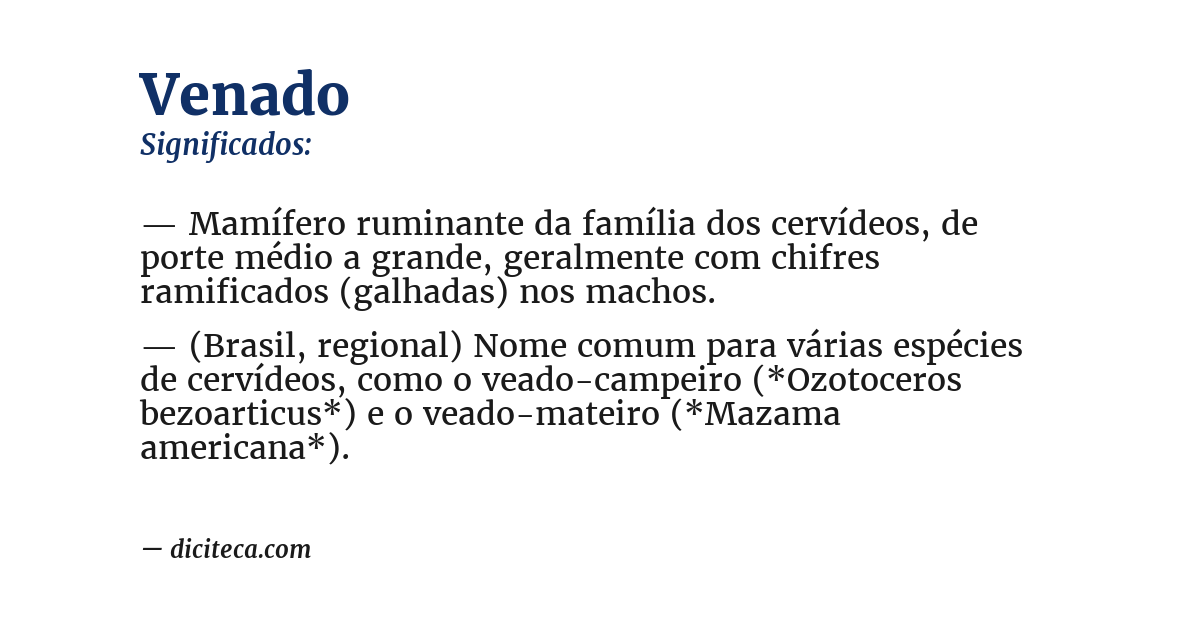 Significado de venado