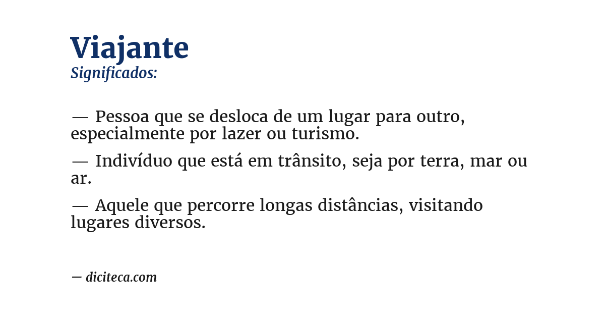 Significado de viajante
