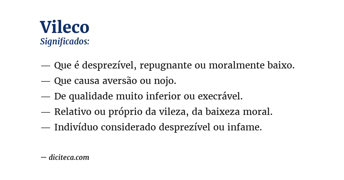 Significado de vileco