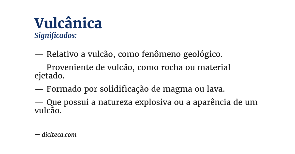 Significado de vulcânica