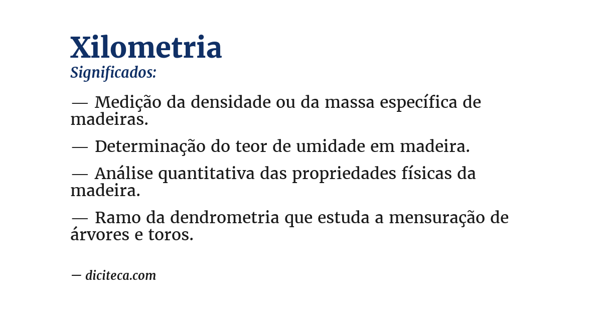 Significado de xilometria
