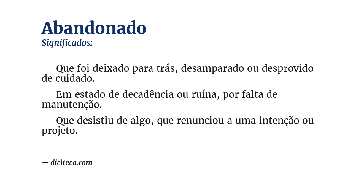 Significado de abandonado