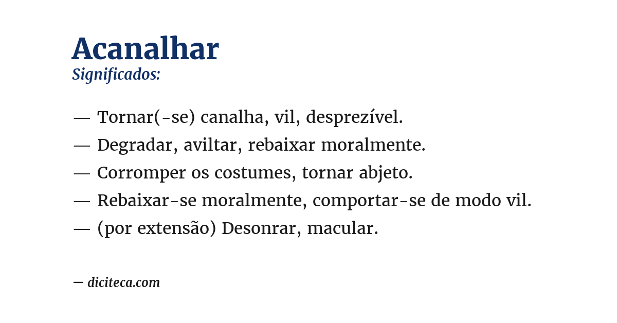 Significado de acanalhar