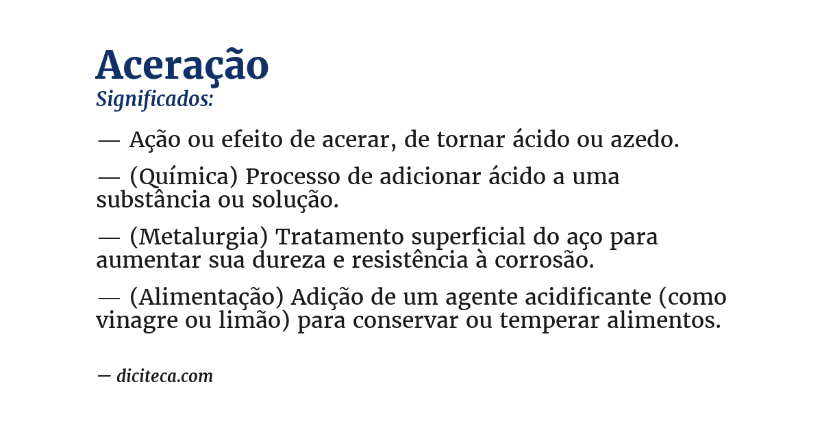 Significado de aceração