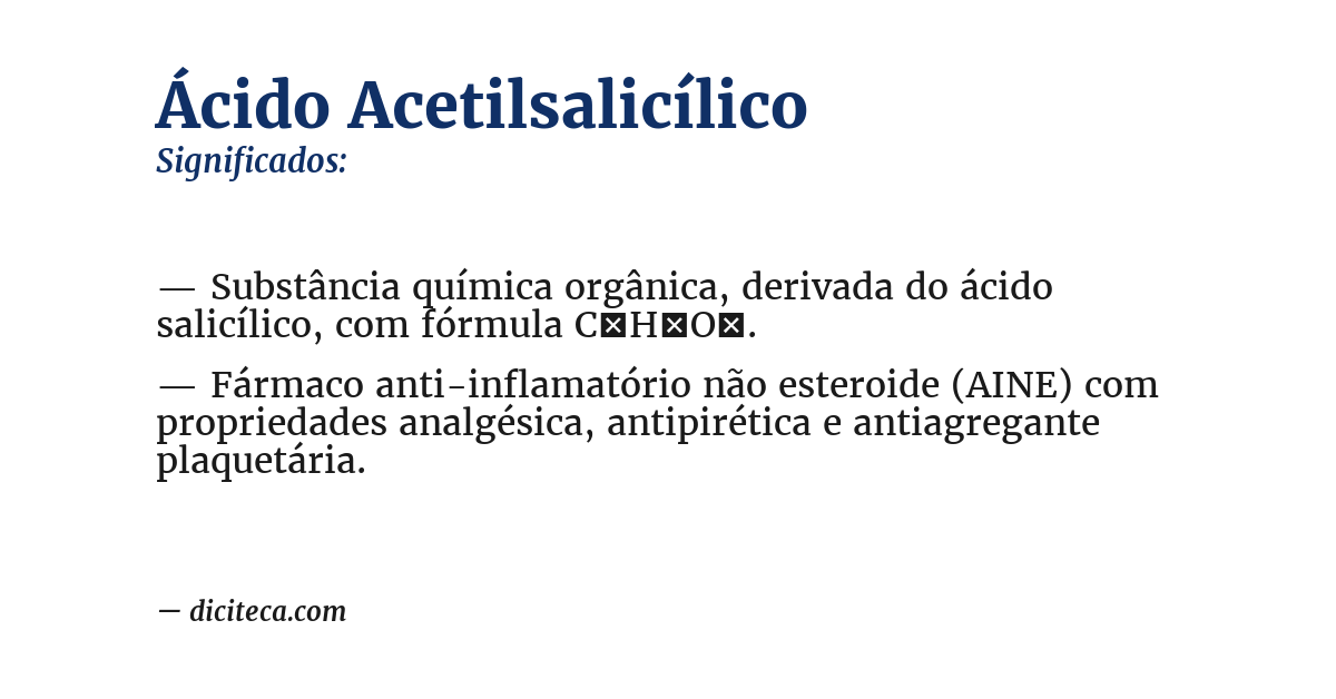 Significado de ácido acetilsalicílico
