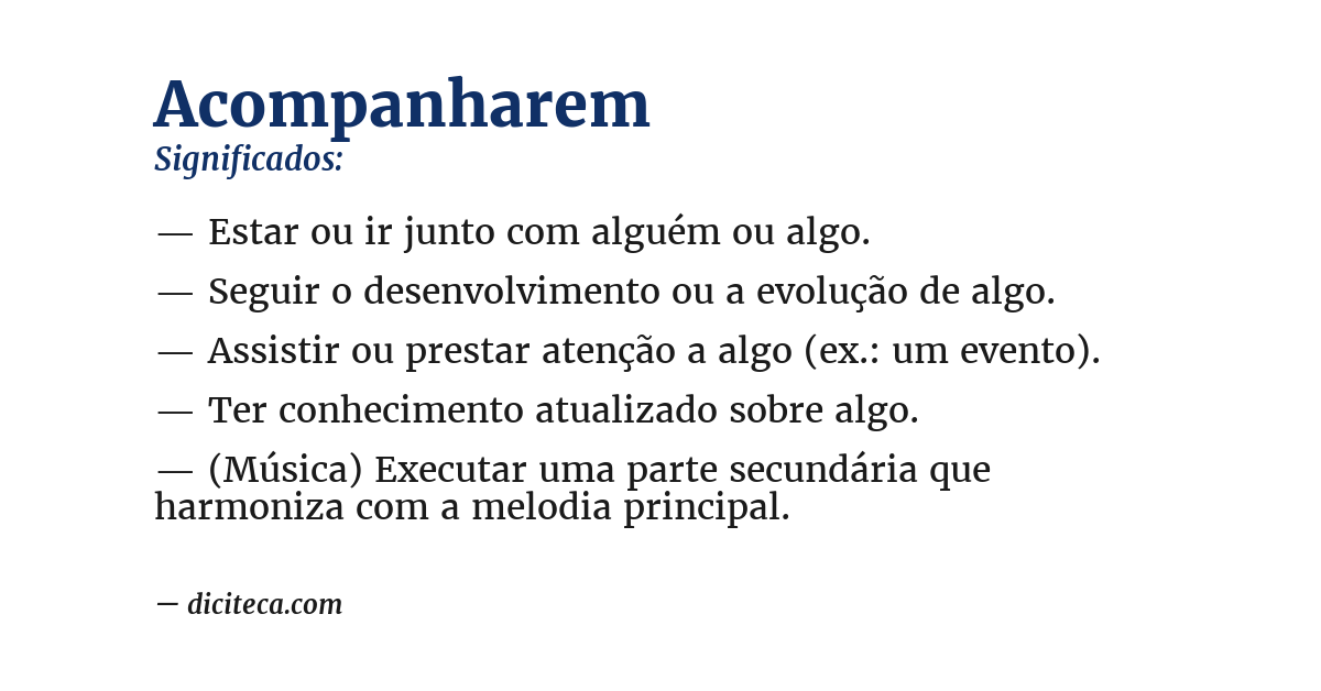 Significado de acompanharem