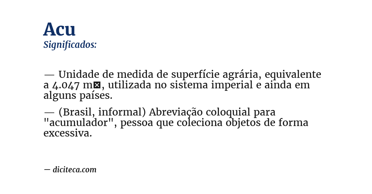 Significado de acu