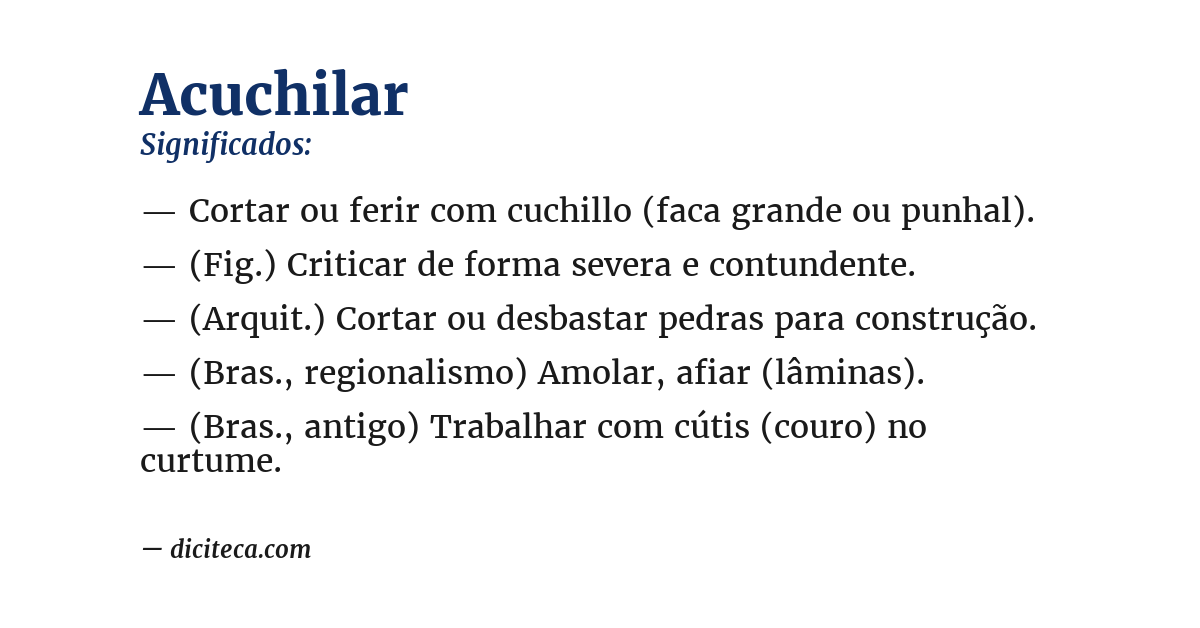 Significado de acuchilar