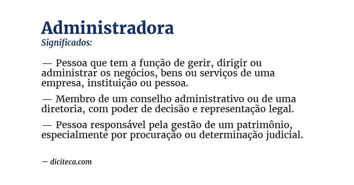 Significado de administradora