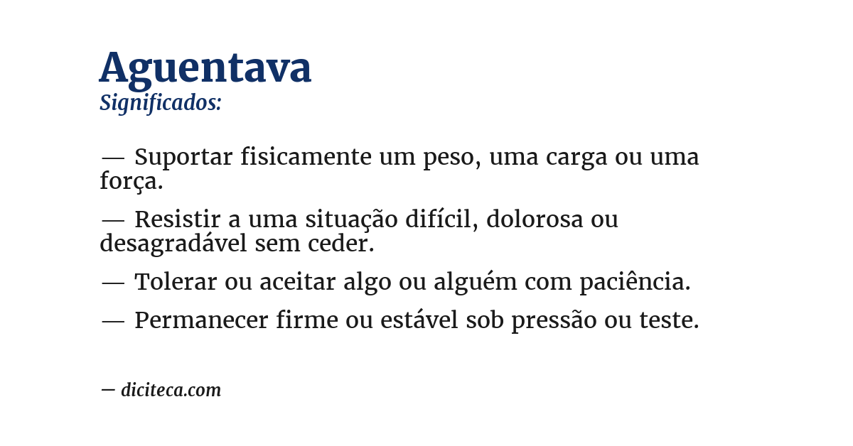 Significado de aguentava