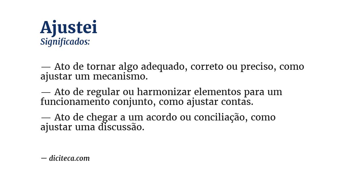 Significado de ajustei