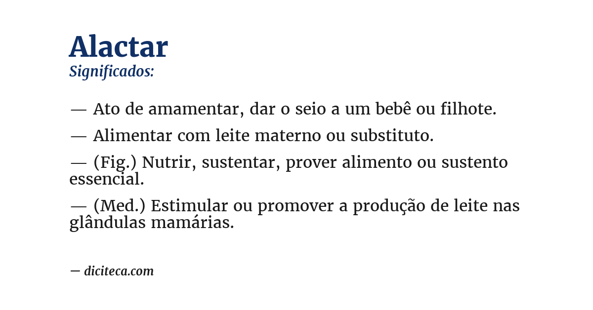 Significado de alactar