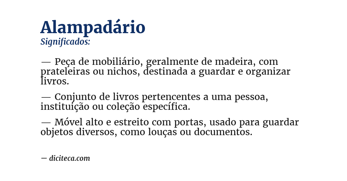 Significado de alampadário
