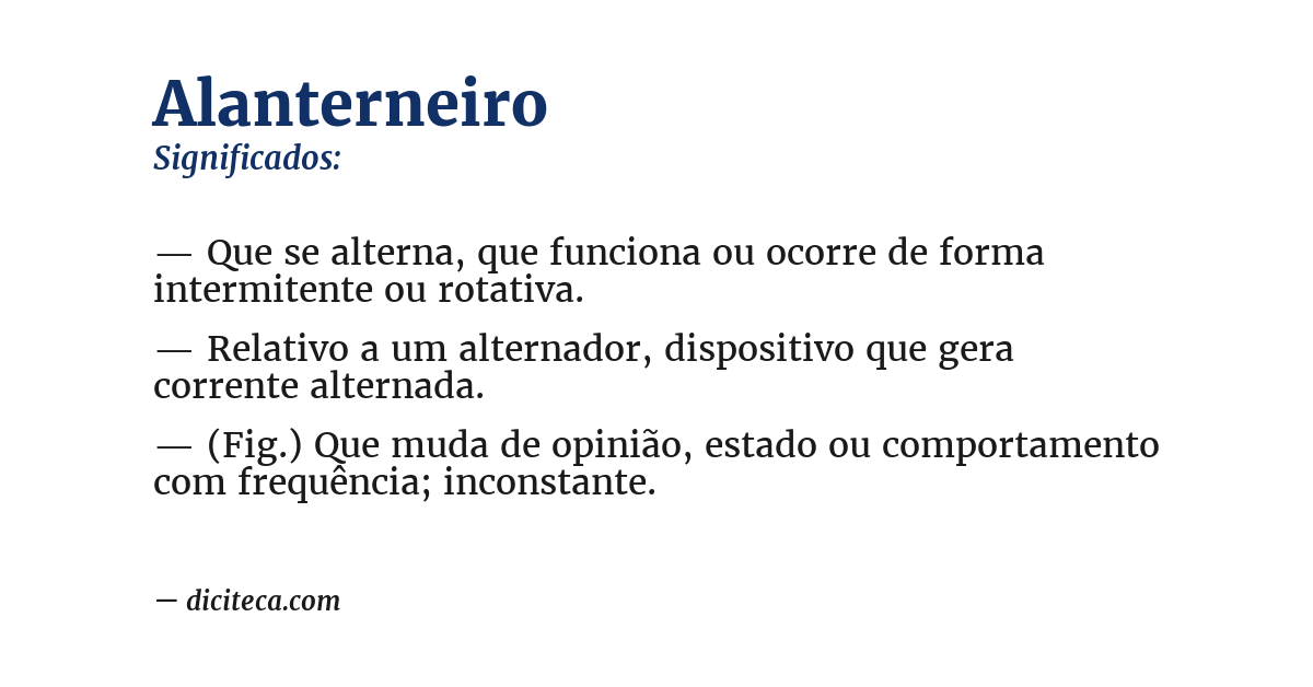 Significado de alanterneiro