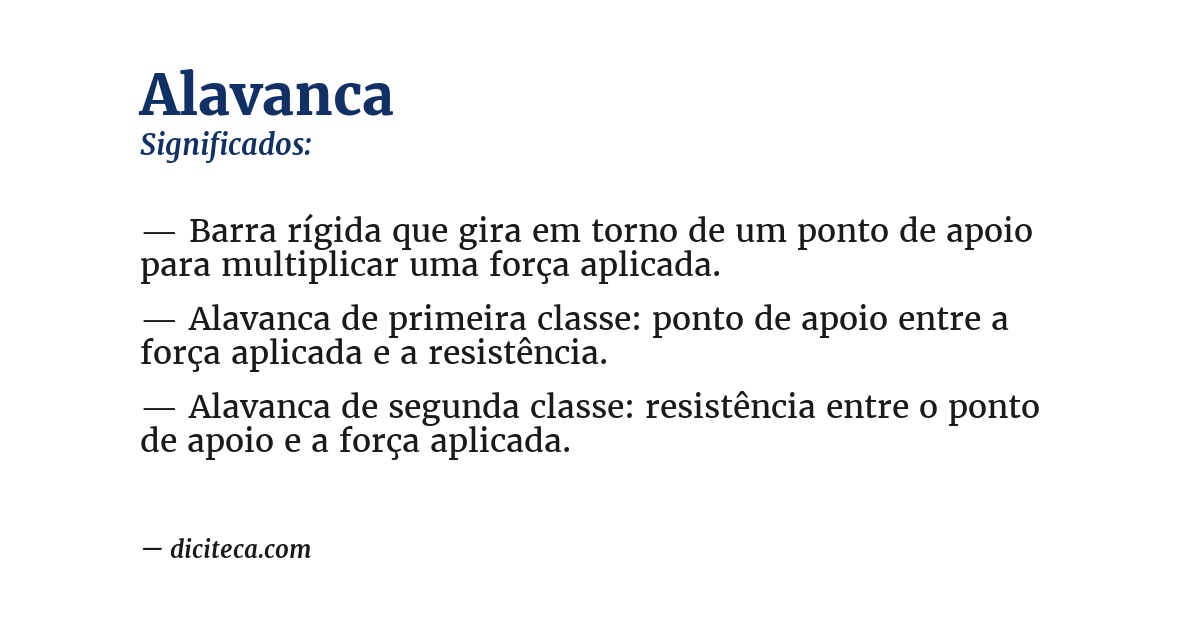 Significado de alavanca