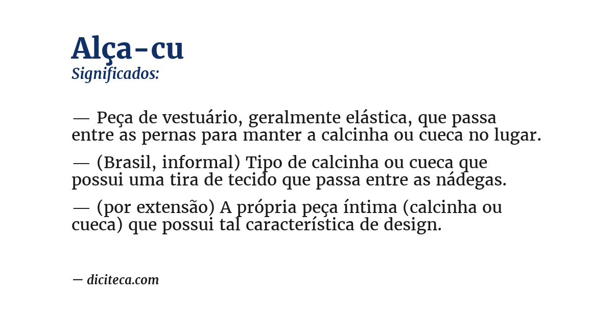 Significado de alça-cu