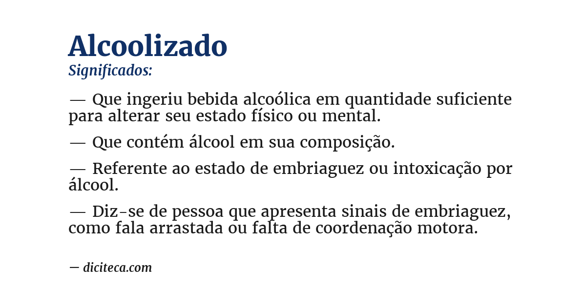 Significado de alcoolizado