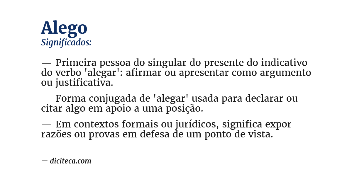 Significado de alego