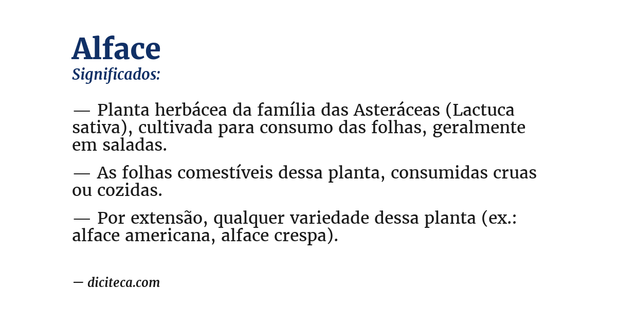 Significado de alface