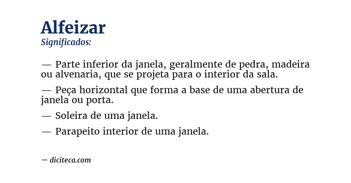Significado de alfeizar