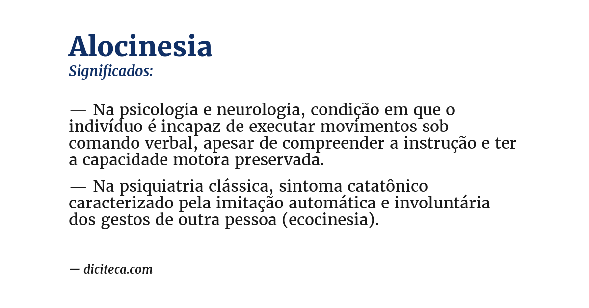 Significado de alocinesia
