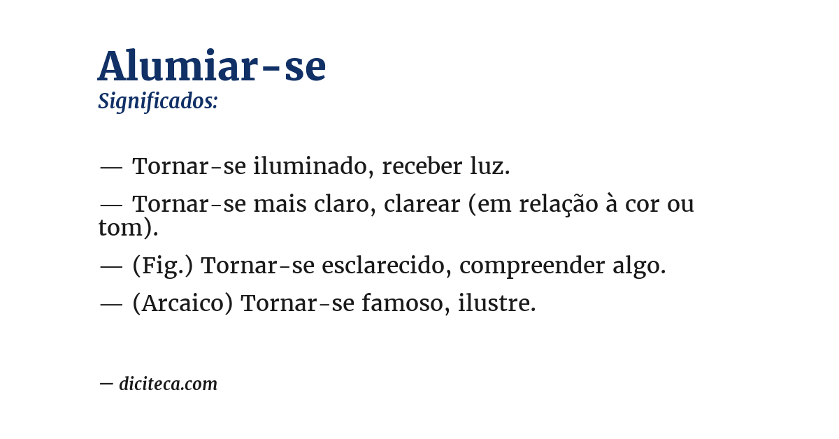 Significado de alumiar-se