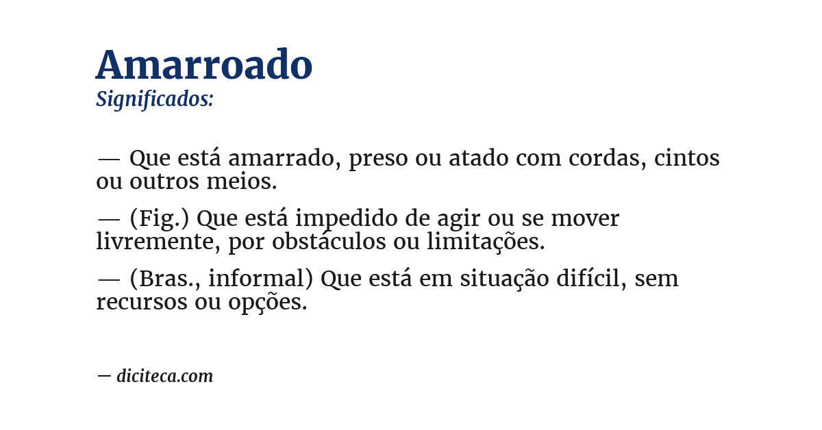 Significado de amarroado