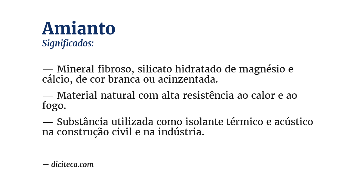 Significado de amianto