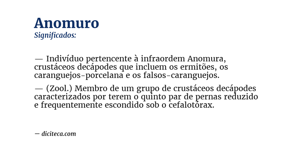 Significado de anomuro