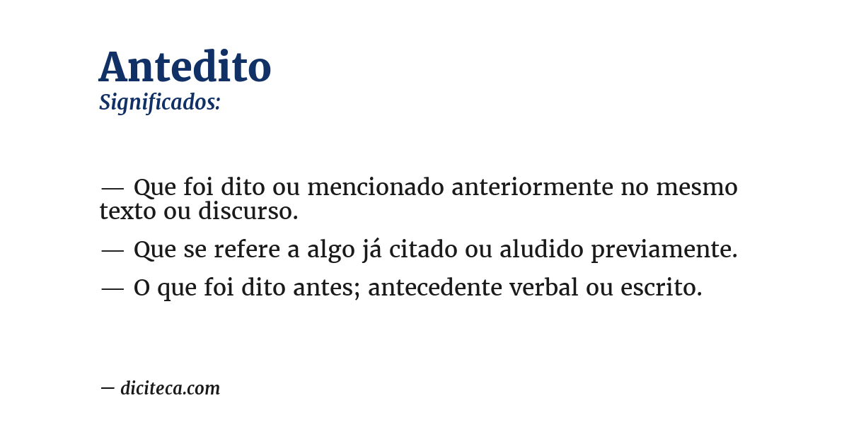 Significado de antedito