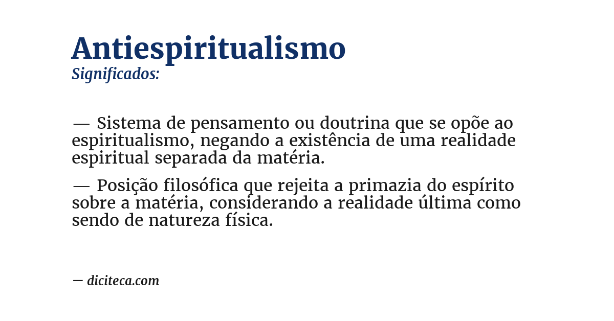 Significado de antiespiritualismo