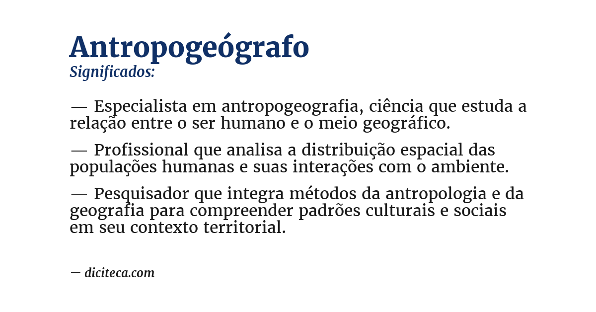Significado de antropogeógrafo