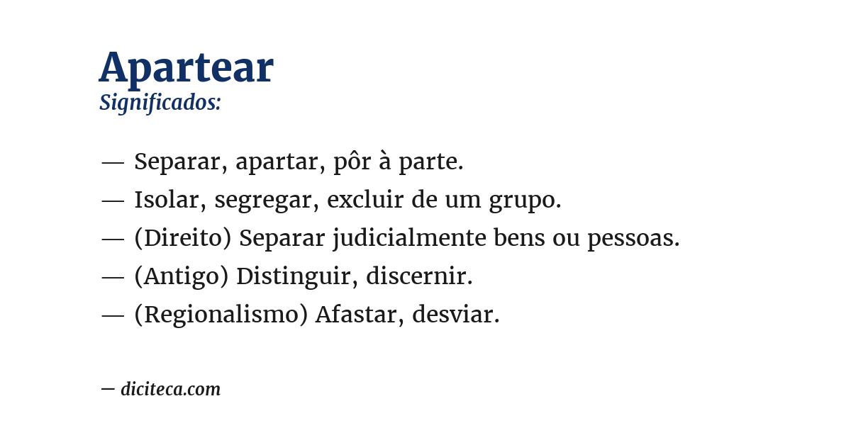 Significado de apartear