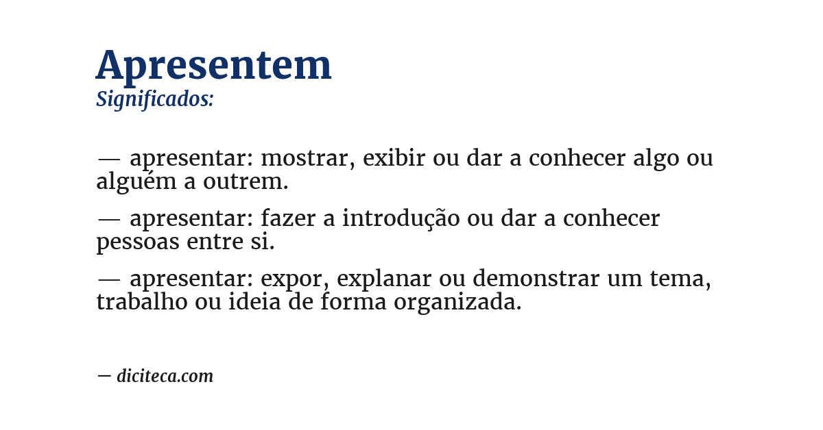 Significado de apresentem