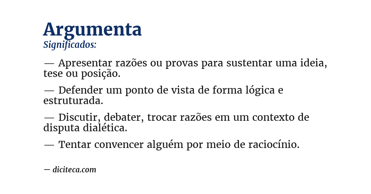 Significado de argumenta