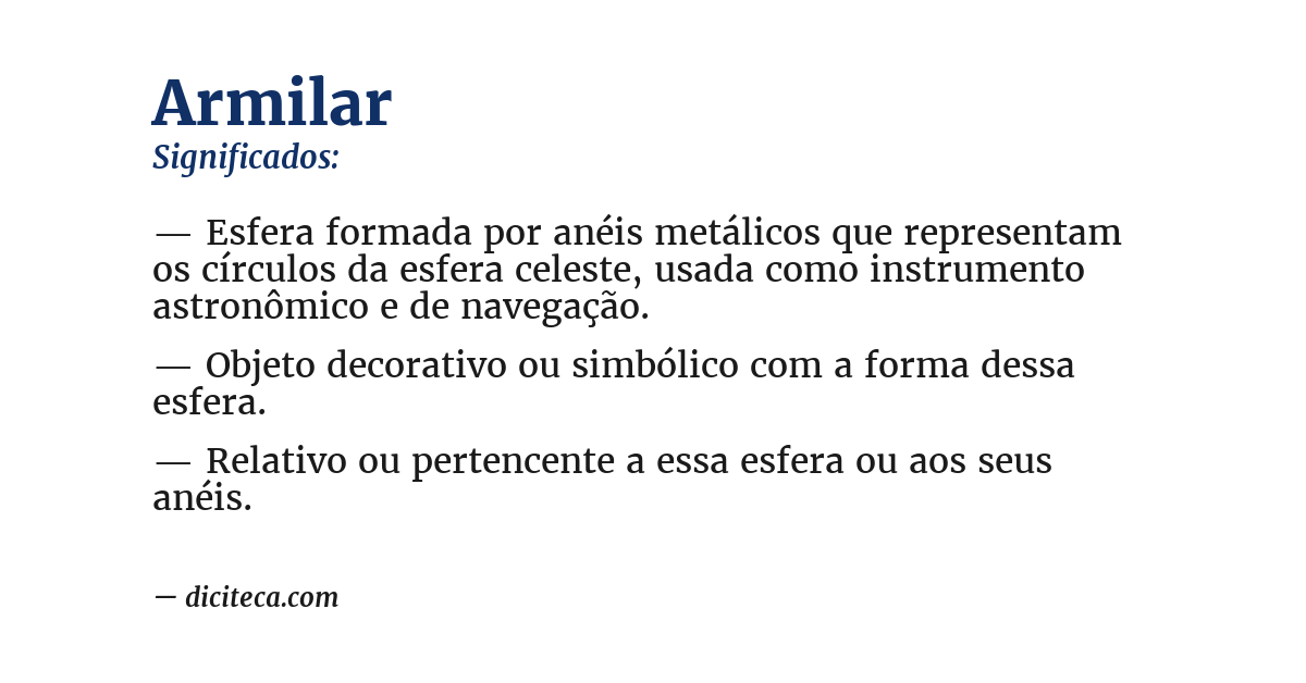 Significado de armilar