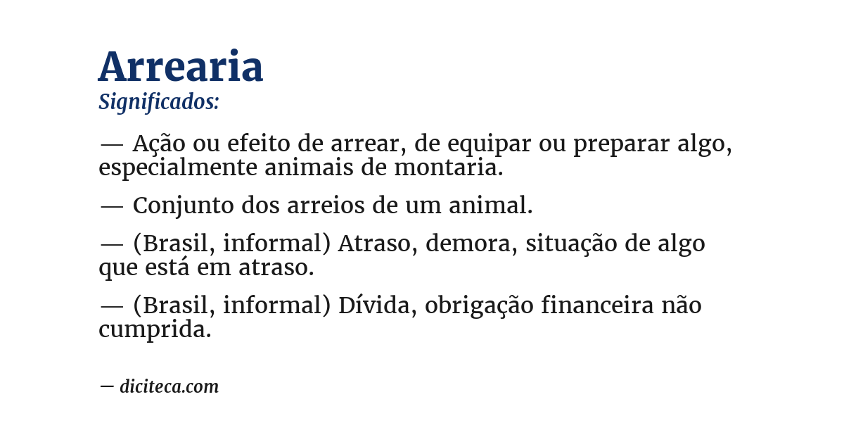 Significado de arrearia
