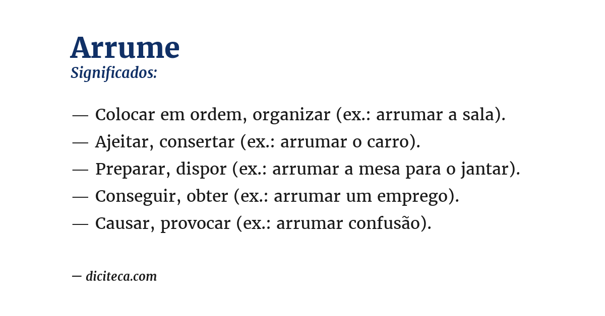 Significado de arrume