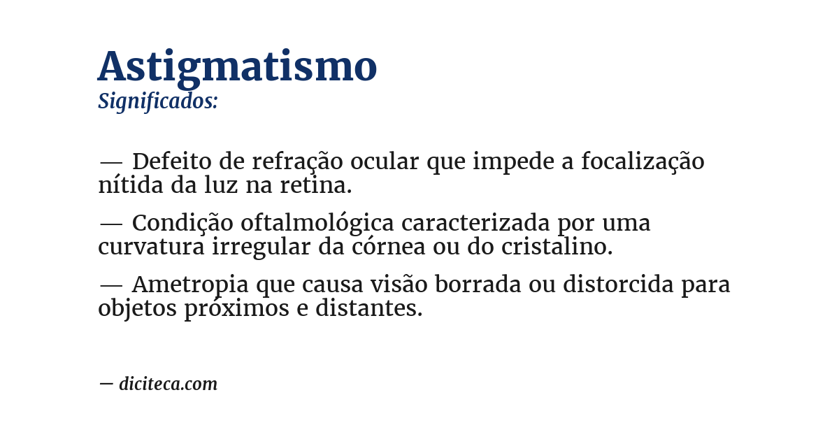 Significado de astigmatismo
