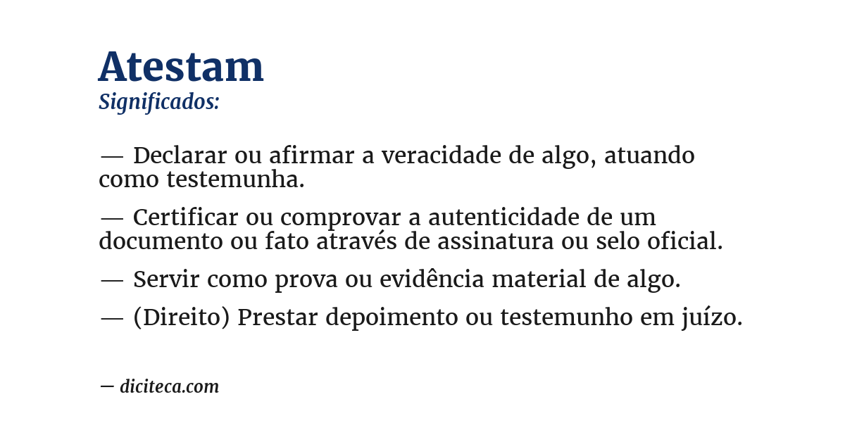 Significado de atestam