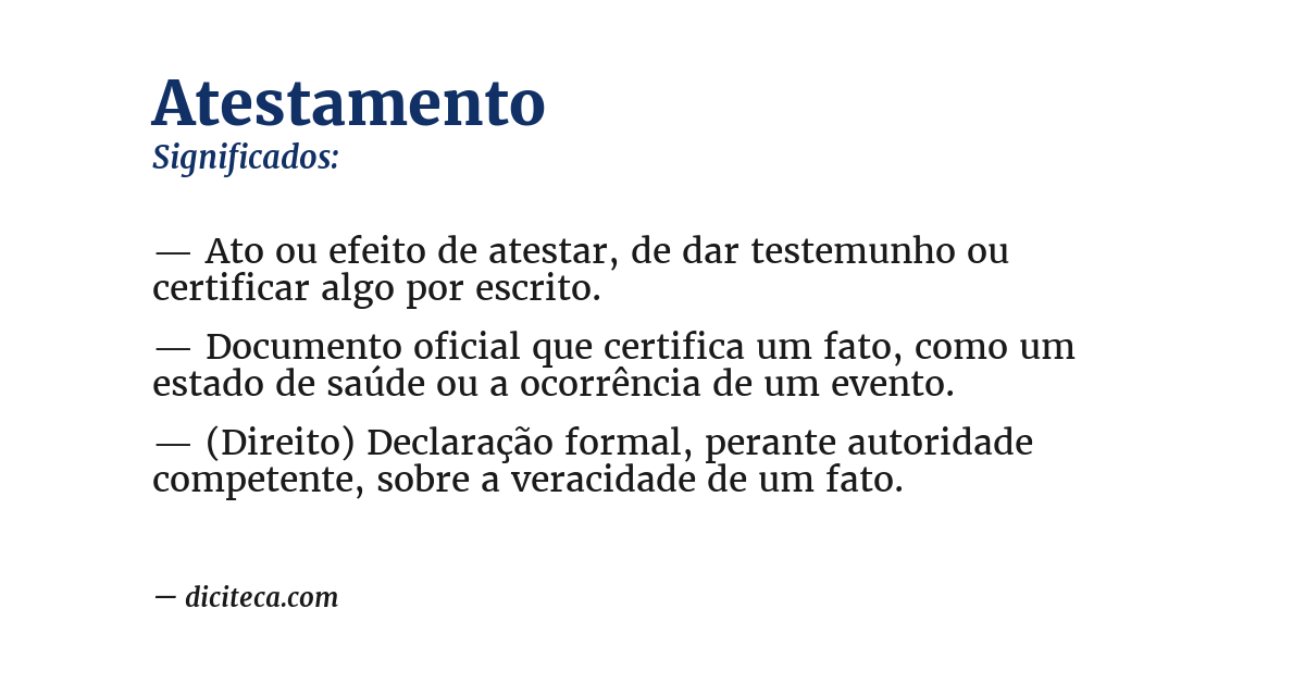 Significado de atestamento